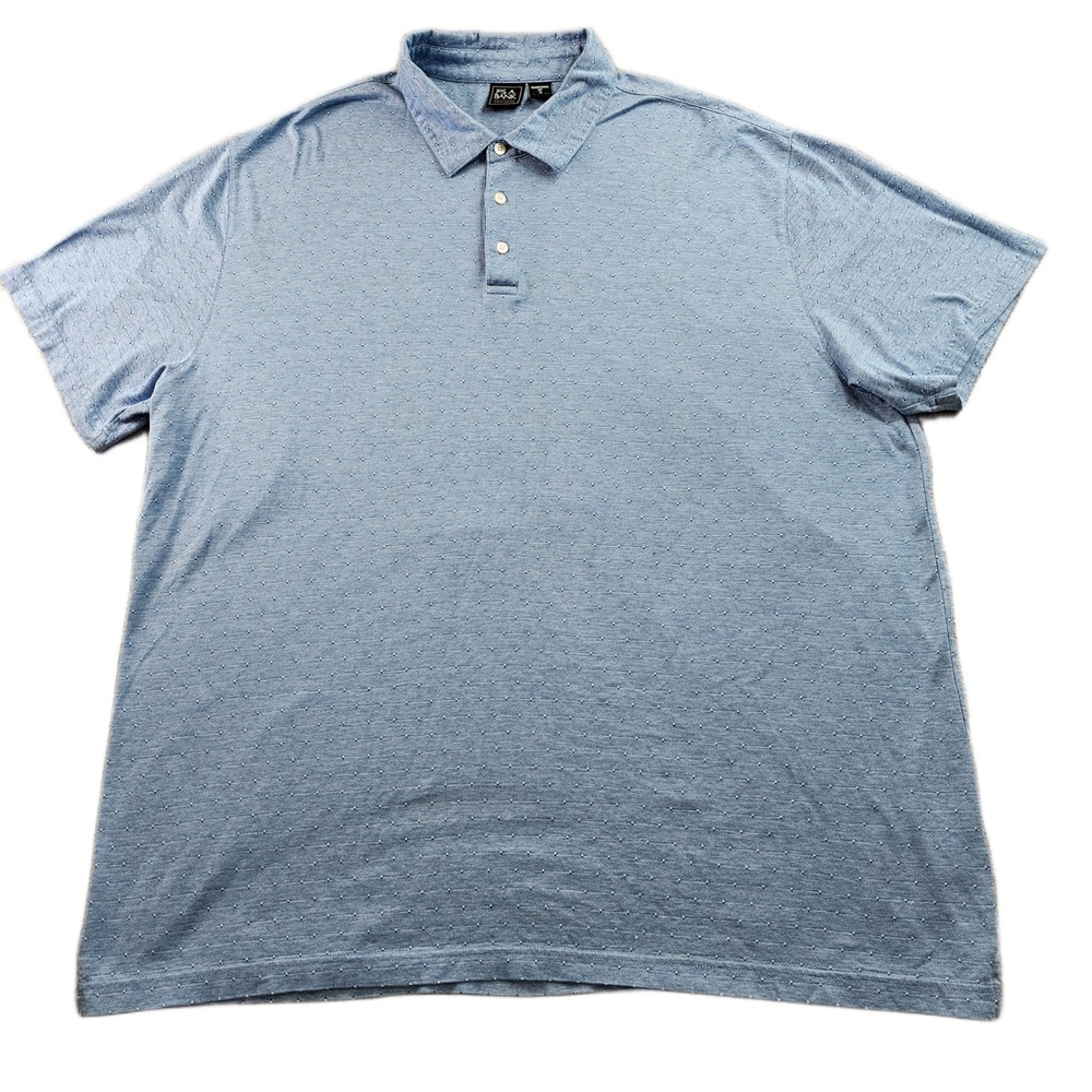 Jos. A. Bank Traveler Polo Shirt Men 2X Blue Collar Short Sleeve Traditional Fit